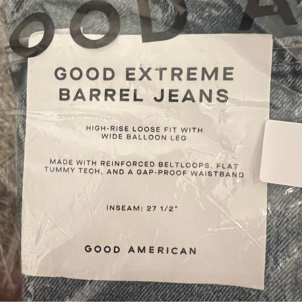 NWT Good American Good Extreme Barrel Jeans sz 6/28 Wide Leg High Rise Baggy - Picture 13 of 16